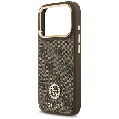 Guess 4G Strass Logotipas MagSafe dėklas iPhone 17 Pro (Rudas)