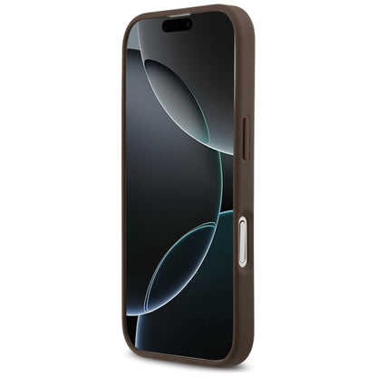 Guess 4G Circle Classic Logo MagSafe – dėklas iPhone 17 (rudas)