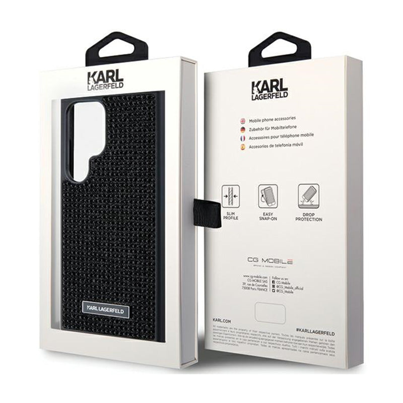 Karl Lagerfeld Rhinestone Metal Logo - Samsung Galaxy S24 Ultra dėklas (juodas)