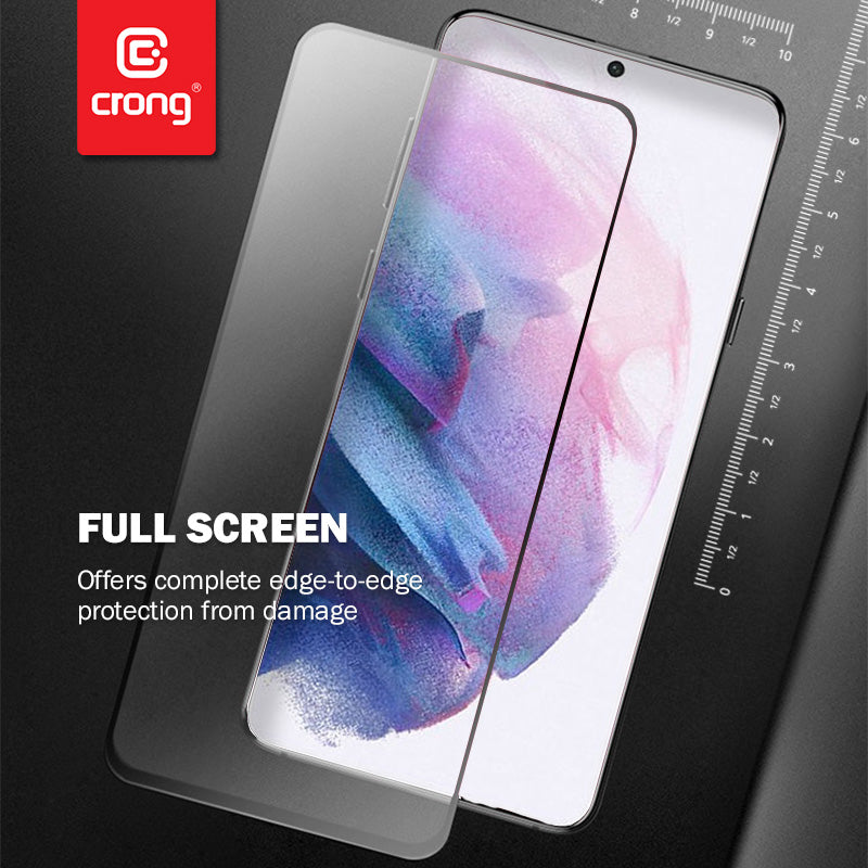 Crong 7D Nano lankstus stiklas – Neardus 9H hibridinis stiklas visam Samsung Galaxy S21 ekranui