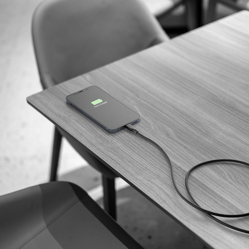 Cellularline Soft Cable – USB-C į Lightning laidas MFi sertifikuotas 1.2 m (juodas)