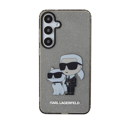 Karl Lagerfeld IML Glitter Karl & Choupette – dėklas, skirtas Samsung Galaxy S24+ (juodas)
