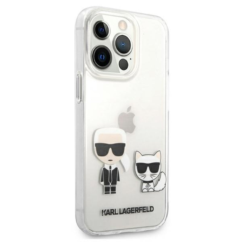 Karl Lagerfeld Ikonik & Choupette – dėklas iPhone 13 Pro Max (skaidrus)
