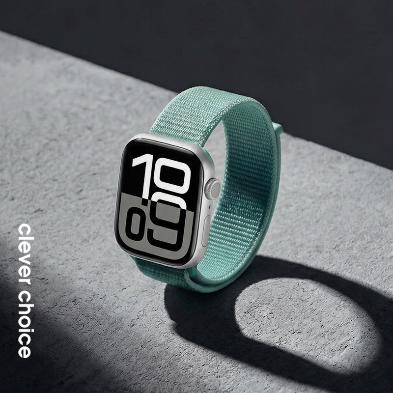 Crong Nailono sportinė apyrankė, skirta Apple Watch 38/40/41/42 mm (Atlantinis žalias)
