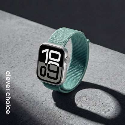 Crong Nailono sportinė apyrankė, skirta Apple Watch 38/40/41/42 mm (Atlantinis žalias)