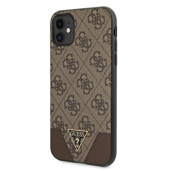 Guess 4G Triangle Collection - dėklas iPhone 11 (ruda)