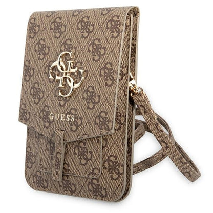 Guess 4G Big Metal Logo Phone Bag – krepšys su išmaniojo telefono skyreliu (rudas)