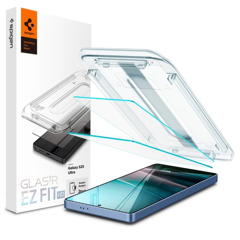 Spigen Glas.TR EZ Fit 2 vnt. – grūdintas stiklas, skirtas „Samsung Galaxy S25 Ultra“ (2 vnt.)