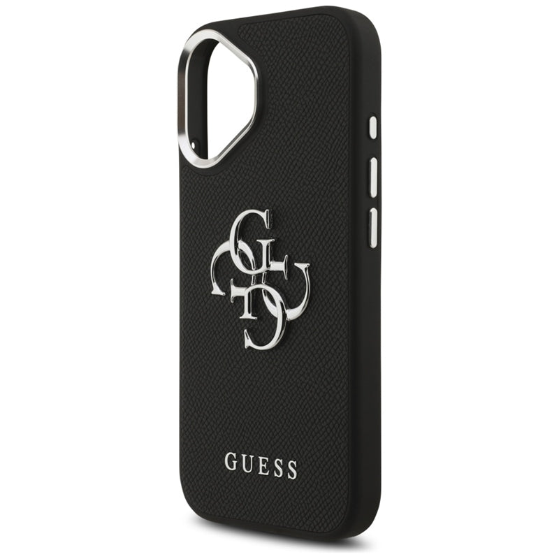 Guess Grained Big 4G Classic Logo dėklas iPhone 17 (juodas)