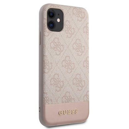 Guess 4G Bottom Stripe Collection – dėklas, skirtas „iPhone 11“ (rožinis)