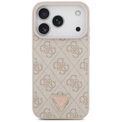 Guess Odos 4G Trikampis su kristalais MagSafe - Dėklas iPhone 17 Pro (rožinis)
