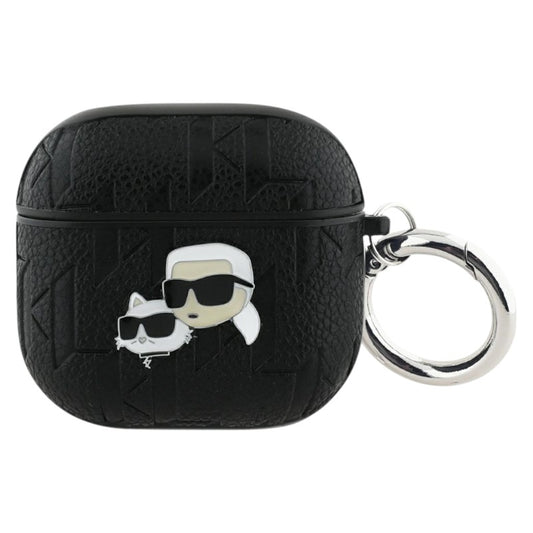 Karl Lagerfeld Monograma Karl & Choupette Galvos - Dėklas AirPods 4 (juodas)