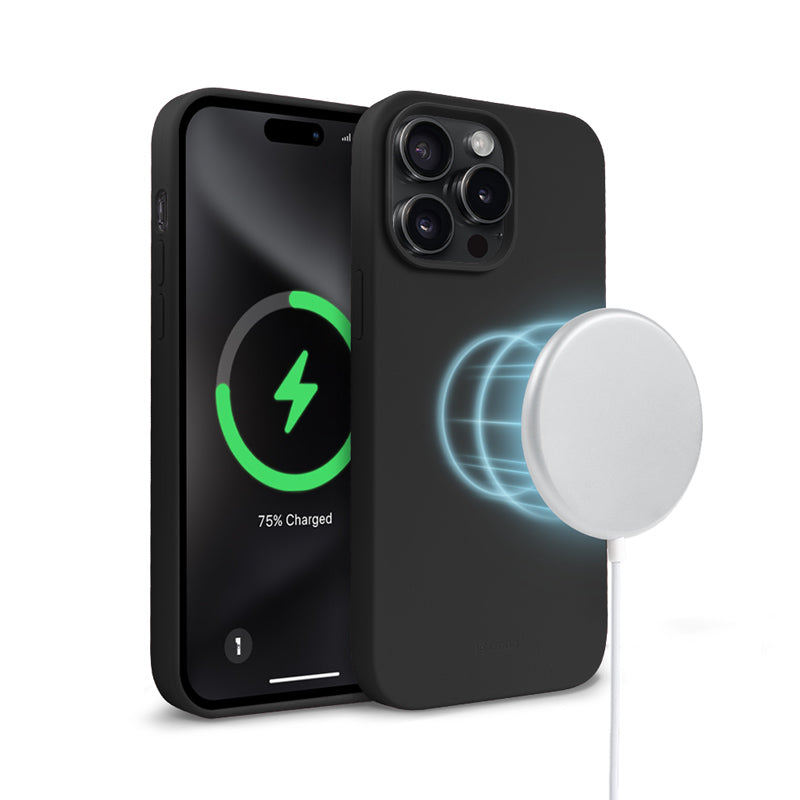 Crong Color Cover Magnetic – dėklas, skirtas iPhone 15 Pro MagSafe (juodas)