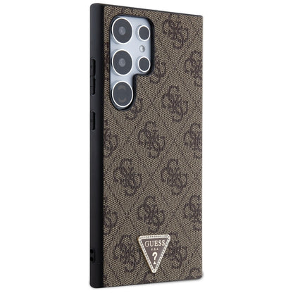 Guess 4G Triangle Strass - Dėklas Samsung Galaxy S24 Ultra (Ruda)