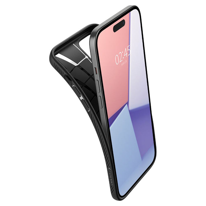 Spigen Liquid Air – dėklas skirtas iPhone 15 Plus (matinė juoda)