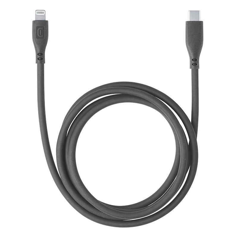 Cellularline Soft Cable – USB-C į Lightning laidas MFi sertifikuotas 1.2 m (juodas)