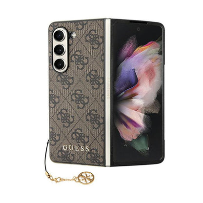 Guess 4G Charms kolekcija – „Samsung Galaxy Z Fold 5“ dėklas (rudas)