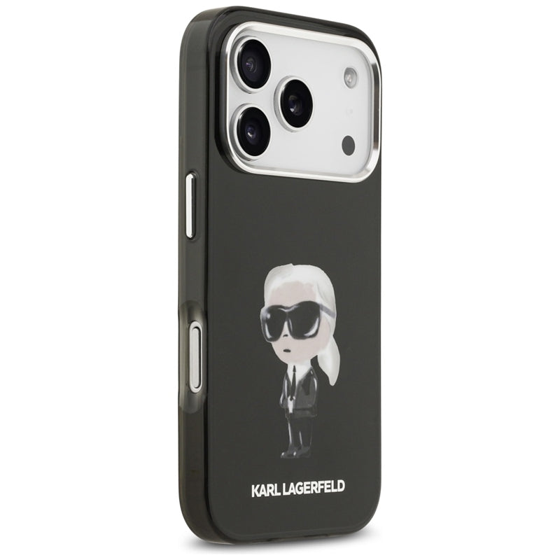 Karl Lagerfeld IML Aquarelle Karl & Logo MagSafe dėklas iPhone 17 Pro (juodas)