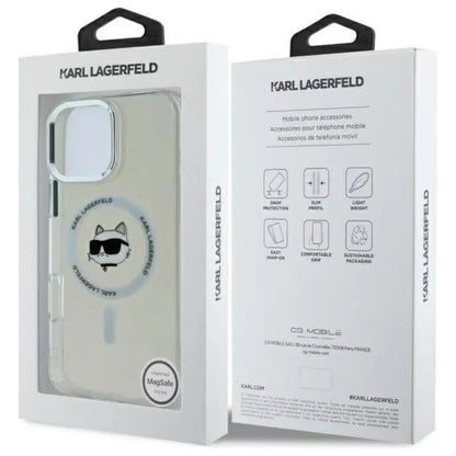 Karl Lagerfeld IML Metal Choupette Head MagSafe – dėklas iPhone 16 Pro Max (baltas)