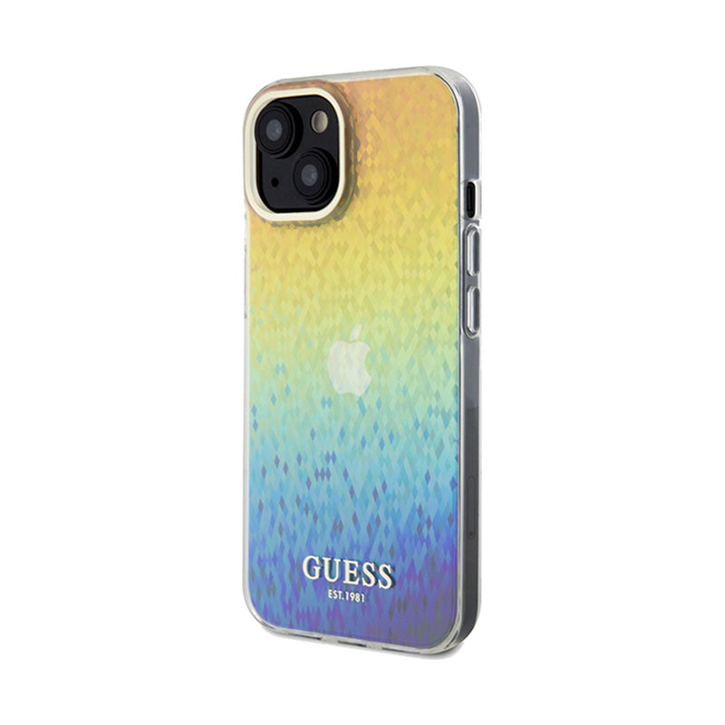 Guess IML Faceted Mirror Disco Iridescent – dėklas iPhone 14 (Iridescentinis)