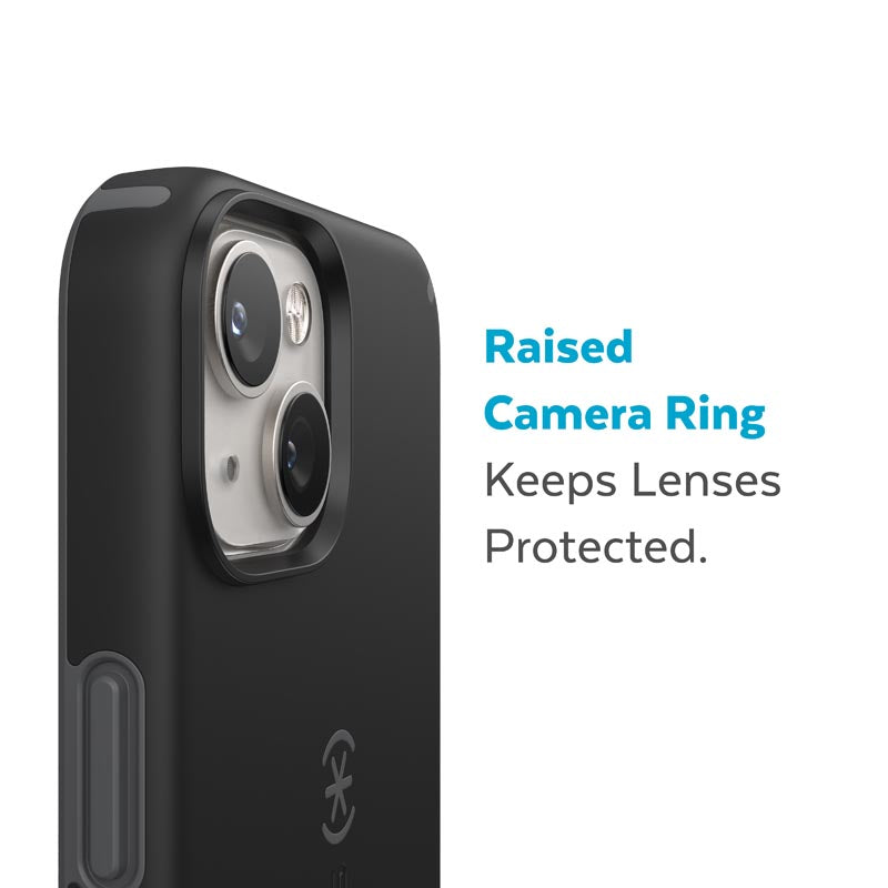 Speck CandyShell Pro + MagSafe – dėklas, skirtas „iPhone 14 Plus“ su „MICROBAN“ danga (juoda / skalūno pilka)