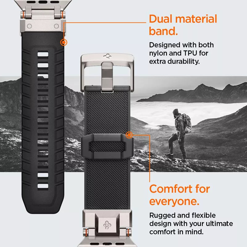 Spigen DuraPro Armor - Apyrankė, skirta Apple Watch 42/44/45/49 mm (juoda)