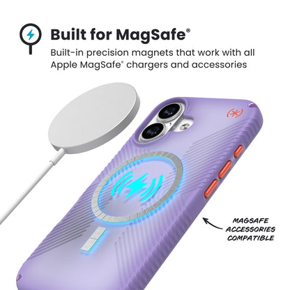 Speck Presidio Lux Grip MagSafe - iPhone 17 dėklas (Purple Fade/Magic Purple/New Poppy)