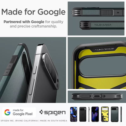 Spigen Tough Armor – dėklas, skirtas „Google Pixel 9 Pro XL“ (Abiso žalia)