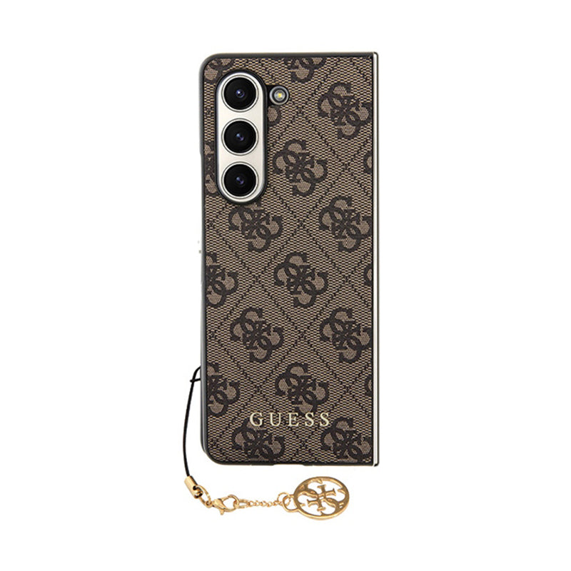 Guess 4G Charms kolekcija – „Samsung Galaxy Z Fold 5“ dėklas (rudas)