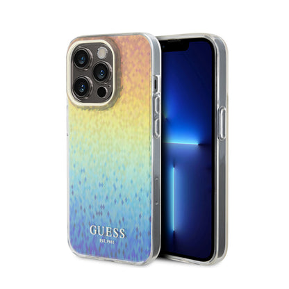 Guess IML Faceted Mirror Disco Iridescent – dėklas iPhone 15 Pro (vaivorykštės spalvos)