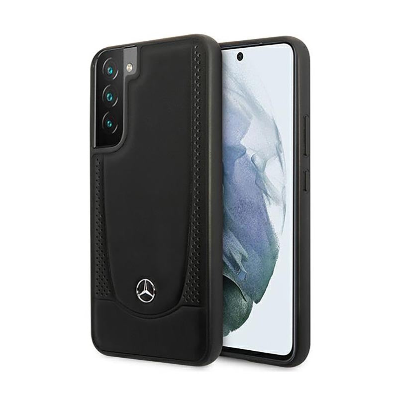 Mercedes Leather Urban Line – dėklas, skirtas Samsung Galaxy S22+ (juodas)