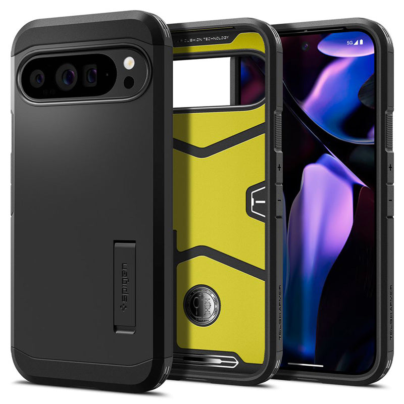 Spigen Tough Armor – dėklas, skirtas Google Pixel 9 Pro XL (juodas)