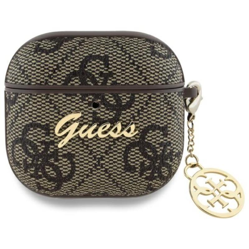 Guess 4G Charm Collection – dėklas „AirPods 4“ (rudas)