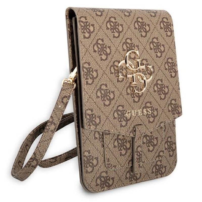 Guess 4G Big Metal Logo Phone Bag – krepšys su išmaniojo telefono skyreliu (rudas)