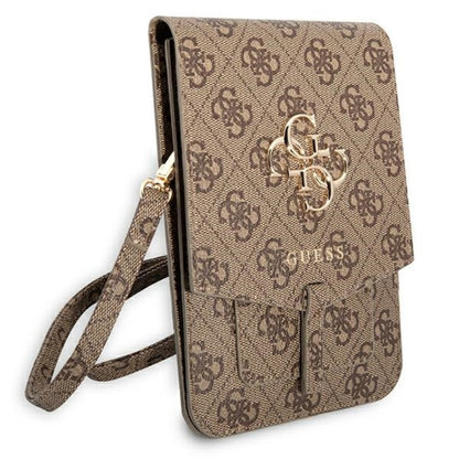 Guess 4G Big Metal Logo Phone Bag – krepšys su išmaniojo telefono skyreliu (rudas)
