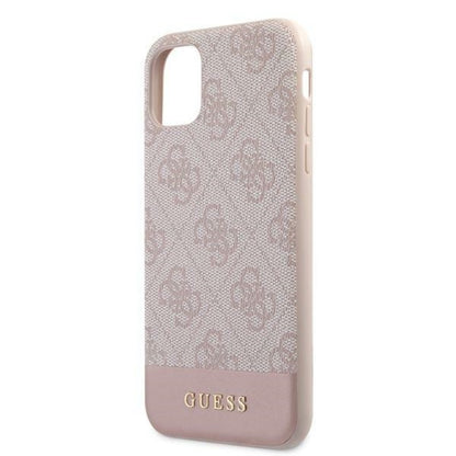 Guess 4G Bottom Stripe Collection – dėklas, skirtas „iPhone 11“ (rožinis)