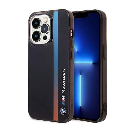 BMW Tricolor Stripe – dėklas skirtas iPhone 14 Pro (juodas)