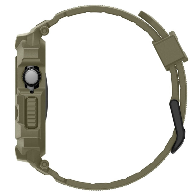 Spigen Rugged Armor Pro V2 – Dirželis su dėklu Apple Watch 10 / 11 46 mm (Vintage Khaki)