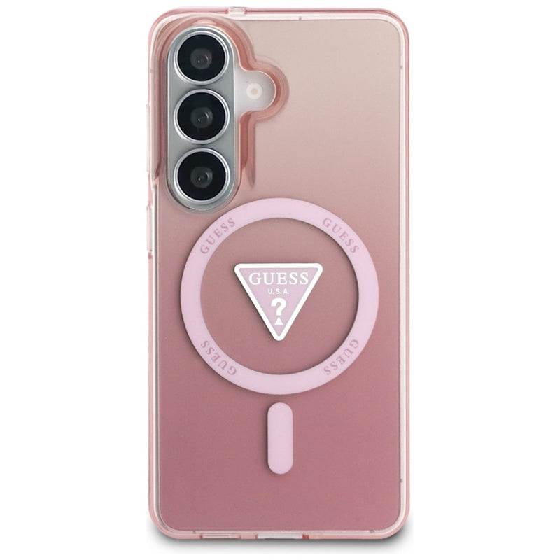 Guess IML Gradient Triangle MagSafe dėklas – Samsung Galaxy S26 (Rožinis)