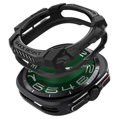 Spigen Rugged Armor – Dėklas, skirtas Samsung Galaxy Watch Ultra 47 mm (2025/2024) (Matinė juoda)