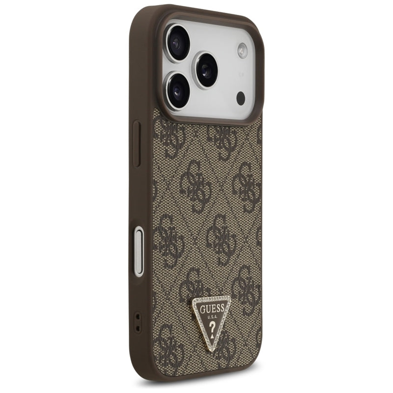 Odos 4G Trikampis Strasas MagSafe dėklas iPhone 17 Pro (rudas) Guess