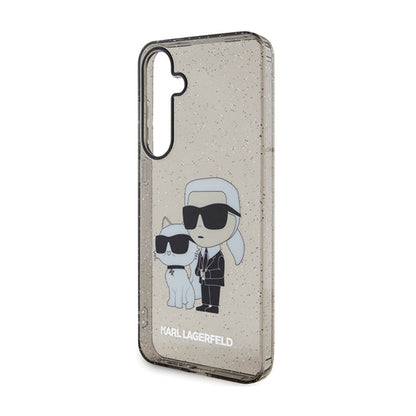 Karl Lagerfeld IML Glitter Karl & Choupette – dėklas, skirtas Samsung Galaxy S24+ (juodas)