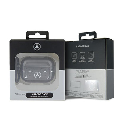 Mercedes didelio žvaigždės rašto „AirPods Pro 2“ dėklas (juodas)