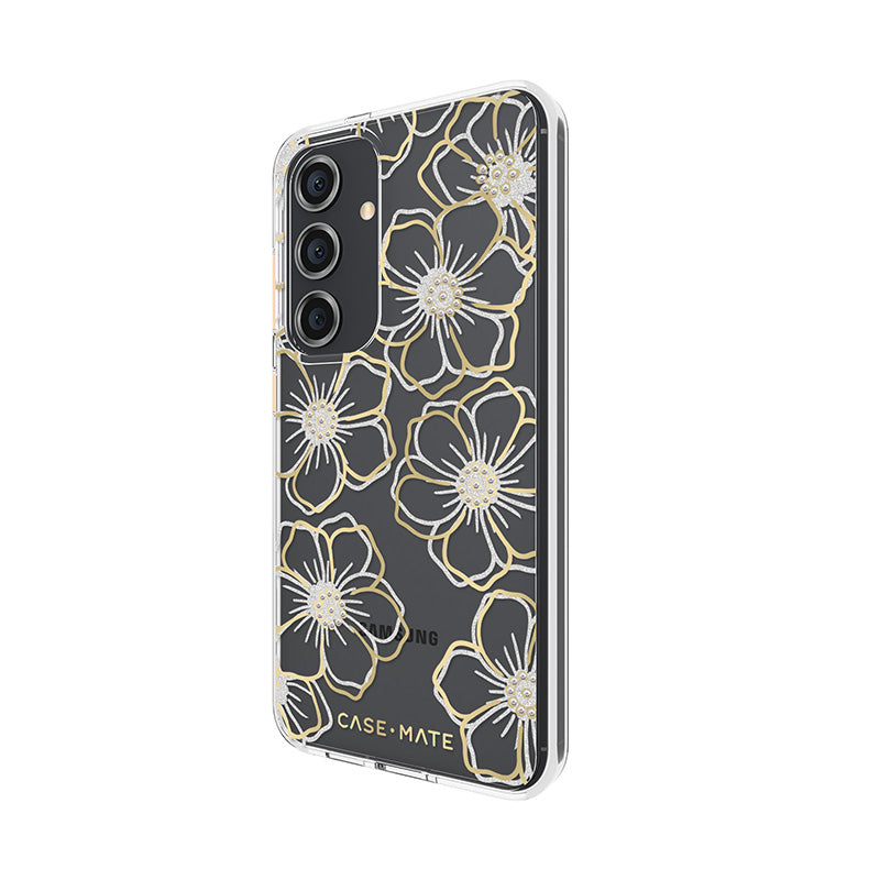 Case-Mate Floral Gems – Dėklas skirtas Samsung Galaxy S24 (Auksinis)