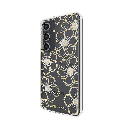Case-Mate Floral Gems – Dėklas skirtas Samsung Galaxy S24 (Auksinis)