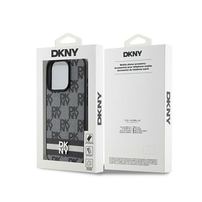 DKNY Odos languoto rašto ir spausdintų juostelių – iPhone 15 Pro Max dėklas (juodas)