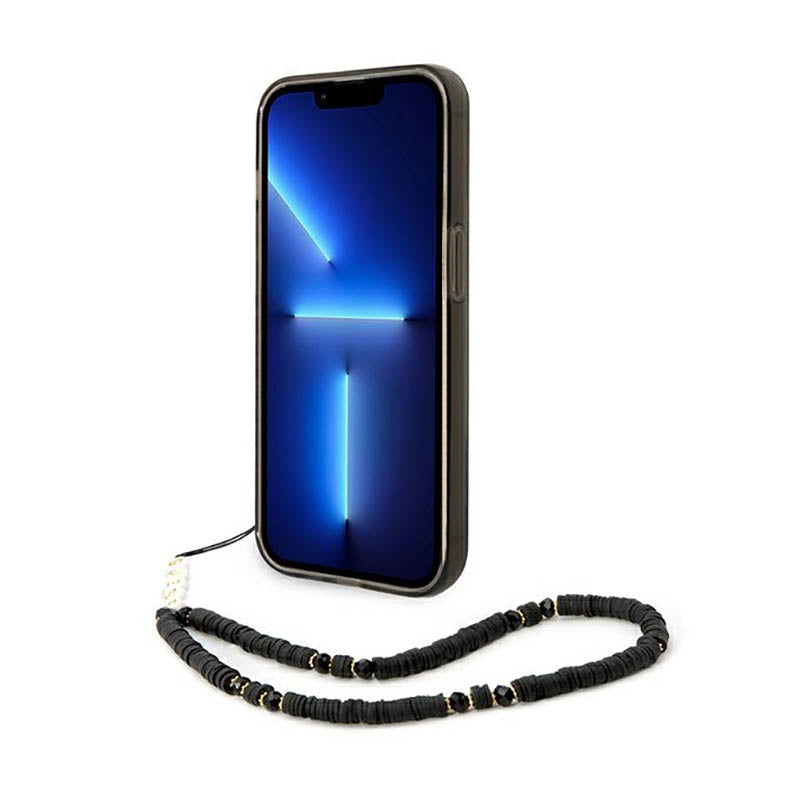 "Guess" permatomas "Pearl Strap" dirželis - dėklas "iPhone 14 Pro" (juodas)