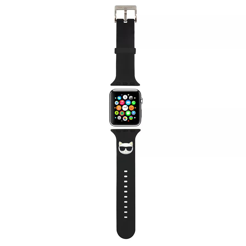 Karl Lagerfeld Silicone Choupette Head – dirželis Apple Watch 42/44/45 mm (juodas)
