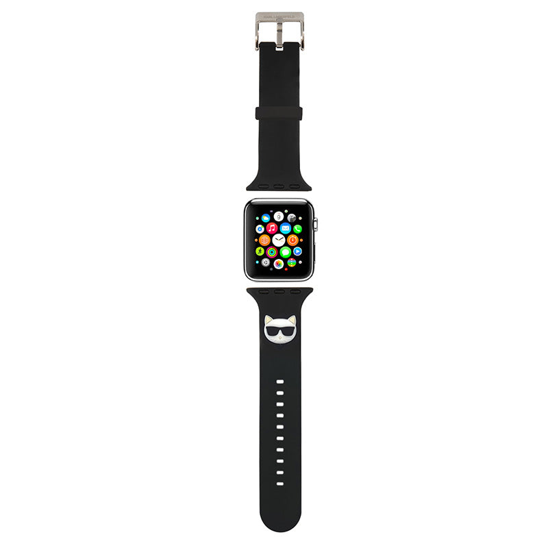 Karl Lagerfeld Silicone Choupette Head – dirželis Apple Watch 42/44/45 mm (juodas)