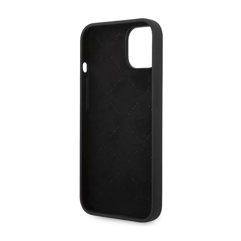 Guess Silicone Triangle Logo - Dėklas iPhone 14 Plus (juodas)